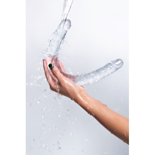Фаллоимитатор двусторонний TOYFA Double Dildo, TPR, прозрачный, 40 см
