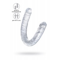 Фаллоимитатор двусторонний TOYFA Double Dildo, TPR, прозрачный, 40 см