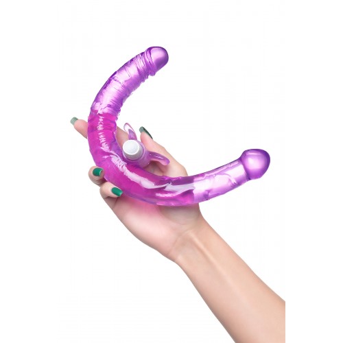 Фаллоимитатор двусторонний с вибропулей TOYFA Double Dildo with Vibro Bullet, TPR, фиолетовый, 35 см