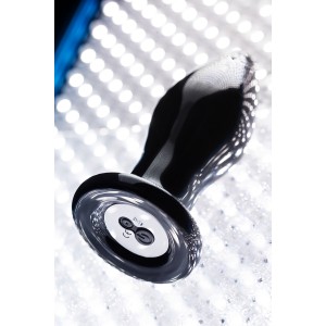 Стеклянная вибровтулка Sexus Glass, стекло, чёрная, 10,5 см (иной угол)