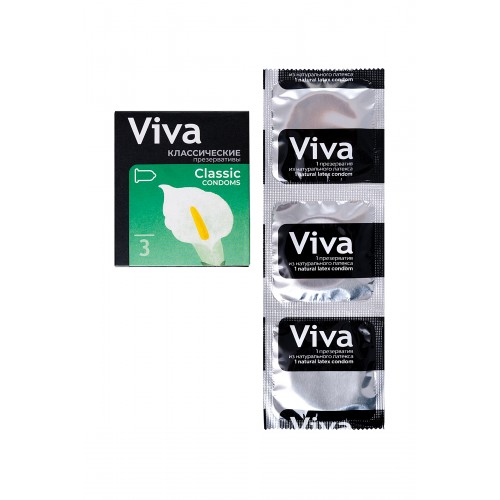 Презервативы VIVA Классические 3 шт, латекс, 18,5 см
