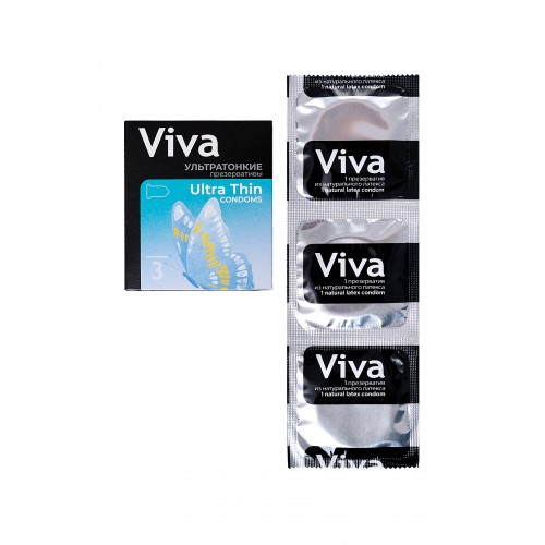 Презервативы VIVA Ультратонкие 3 шт, латекс, 18,5 см