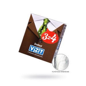 Презервативы VIZIT Dotted Точечные3 шт, латекс, 18 см
