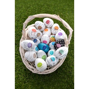 Набор нереалистичных мастурбаторо TENGA  EGG - III, TPE, белый, 6,1 см, 6 шт (иной угол)