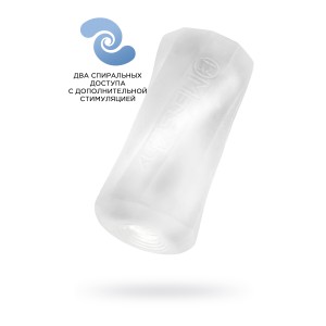 Мастурбатор нереалистичный MensMax XROSS BEADS×ROCK OPEN, TPE, прозрачный, 14,2 см