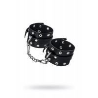 Наручники однослойные с люверсами Pecado BDSM, натуральная кожа, черные