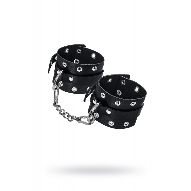 Наручники однослойные с люверсами Pecado BDSM, натуральная кожа, черные