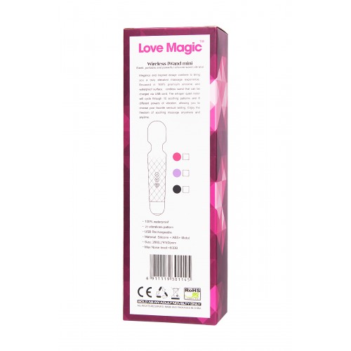 Вибромассажер Love Magic, беспроводной, силикон, розовый, 20 см
