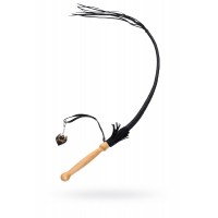 Кнут плетеный Pecado BDSM, натуральная кожа, черный, 75 см