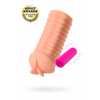 Мастурбатор реалистичный KOKOS ELEGANCE.006 с вибрацией, TPR, телесный, 16 см