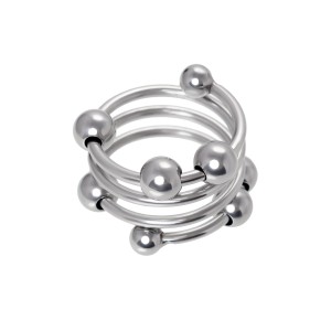 Кольцо под головку пениса Metal by TOYFA, металл, серебристое, Ø 3,5см (иной угол)