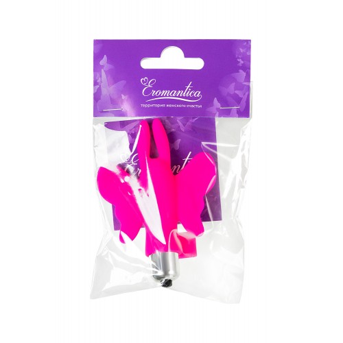 Вибронасадка бабочка на палец Eromantica Butterfly, силикон, розовая, 10 см