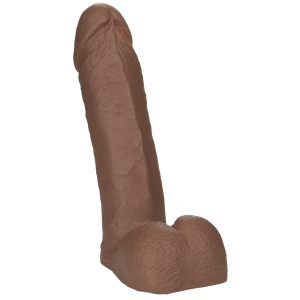 Насадка-фаллоимитатор с мошонкой мулат 8 inch Realistic Cock (иной угол)