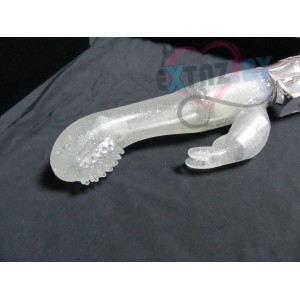 Вибратор Hi-Tech Lovers Breed Russel Rabbit Clear (иной угол)