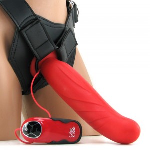 Страпон с вибрацией FF Extreme 9 in Swirly-G Red (иной угол)