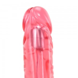 Вибратор Crystal Jellies 10in c 7 функциями вибрации розовый (иной угол)