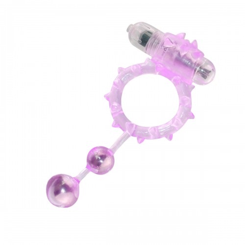 Виброкольцо с 2 утяжеляющими шариками фиолетовое Ball Banger Cock Ring