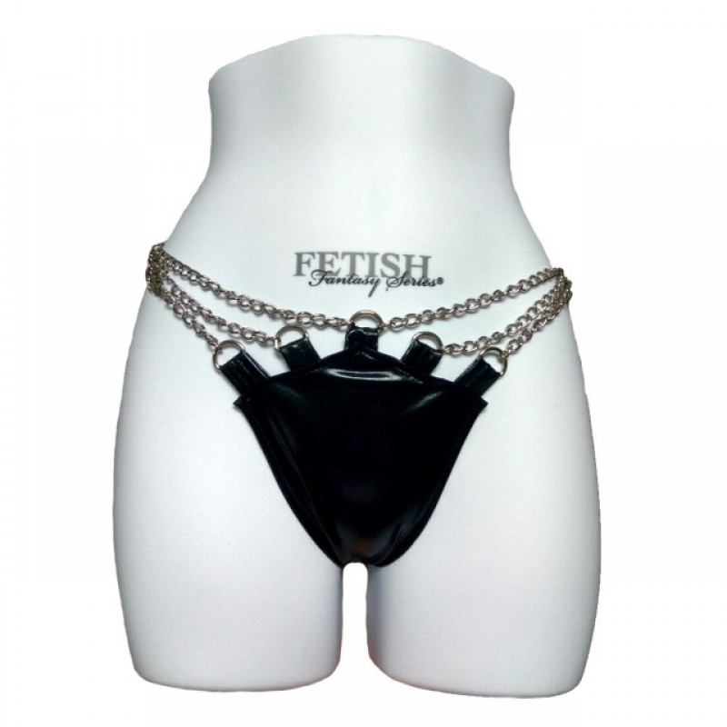 Виниловые трусики с цепочками S/M