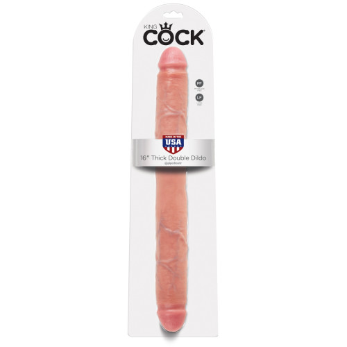 Двухсторонний фаллос King Cock - 16in Thick Double телесный