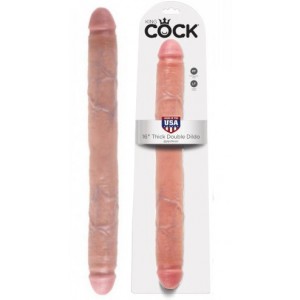 Двухсторонний фаллос King Cock - 16in Thick Double телесный