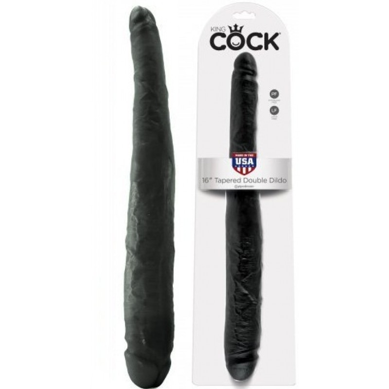 Двухсторонний фаллос King Cock - 16in Tapered Double черный