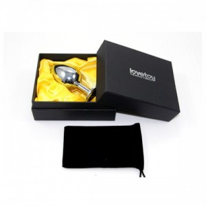 Плаг из стали с кристаллом светло-фиолетовый средний (иной угол)