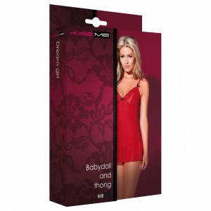 Роскошный красный комплект Dream Girl L/XL (иной угол)