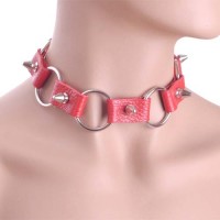 Ошейник Sitabella красный,кожа