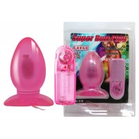 Анальная пробка на присоске с вибрацией розовая Super Butt Plug