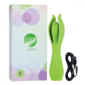 Зелёный оригинальный вибромассажер из силикона Lust by Jopen L6 Зелёный оригинальный вибромассажер из силикона Lust by Jopen L6 (иной угол)