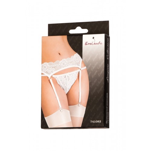 Эротический комплект: пояс для чулок и трусики кружевные белые