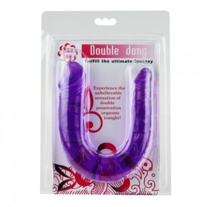 Двухголовый фаллоимитатор Double Dong фиолетовый (иной угол)