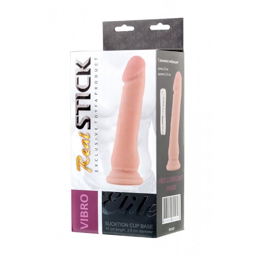 Реалистичный вибратор TOYFA RealStick Elite Vibro, TPR, телесный, 7 режимов вибрации, 21 см