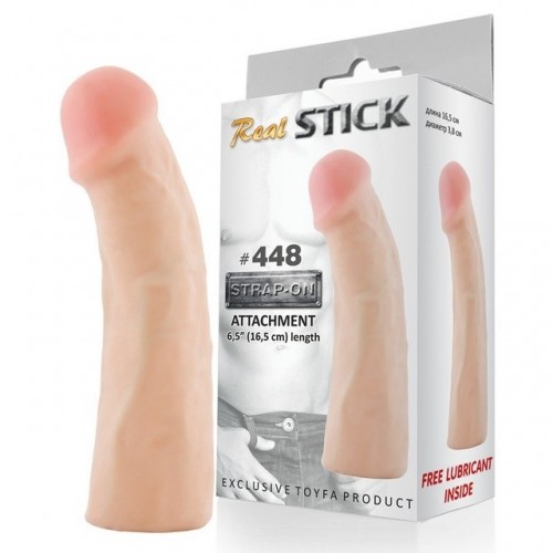 Фаллоимитатор-насадка RealStick #448, телесный, 16,5 см