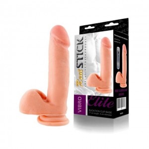 Реалистичный вибратор TOYFA RealStick Elite Vibro, TPR, телесный, 7 режимов вибрации, 20 см с мошонкой