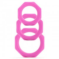 Набор их 3-х эрекционных колец Octagon Rings Pink