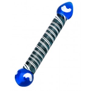 Двусторонний фаллоимитатор Sexus Glass, стекло, синий, 21 см