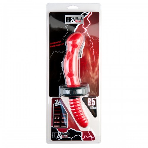 Анальный вибратор Black & Red by TOYFA, 10 режимов вибрации, водонепроницаемый, силикон, чёрный, 28 см, Ø 5,4 см
