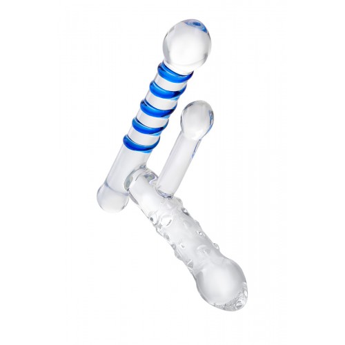 Анально-вагинальный фаллоимитатор Sexus Glass, Стекло, прзрачный, 16см
