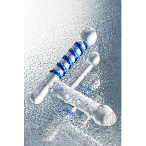 Анально-вагинальный фаллоимитатор Sexus Glass, Стекло, прзрачный, 16см