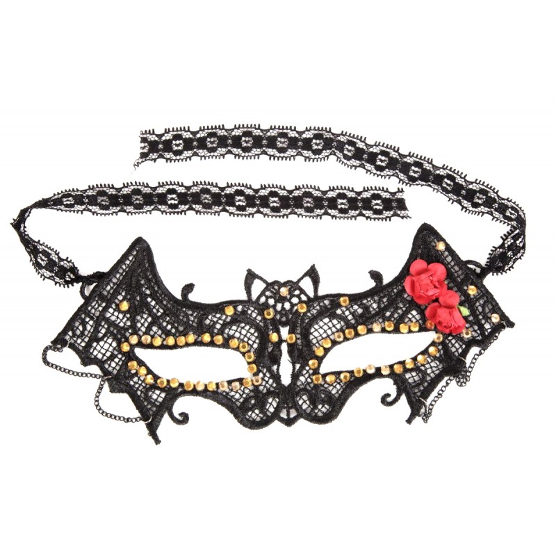Маска летучая мышь со стразами