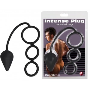 Анальная втулка с кольцами для пениса Intense Plug