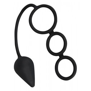 Анальная втулка с кольцами для пениса Intense Plug (иной угол)