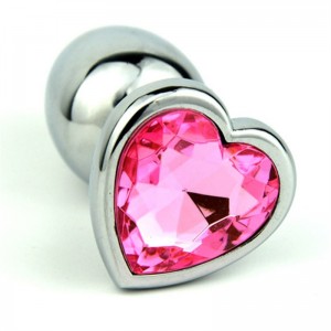 Анальная пробка со светло-розовым сердечком (иной угол)