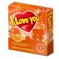 Презервативы с ароматом апельсина I Love You + наклейка