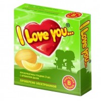 Презервативы с ароматом дыни I Love You + наклейка