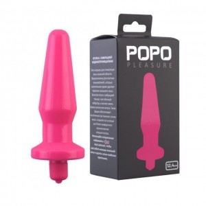 Анальная втулка TOYFA POPO Pleasure с вибрацией, TPR, розовая, 12,1 см