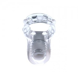 Белое кольцо с вибрацией на палец (иной угол)