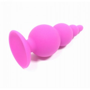 Анальная ёлочка силиконовая розовая (иной угол)