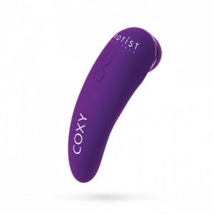 Бесконтактный стимулятор клитора Erotist Coxy с вибратором, фиолетовый (иной угол)